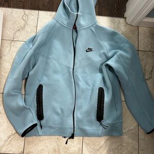 Nike Sky Blue Fleece Hoodie with Black Details